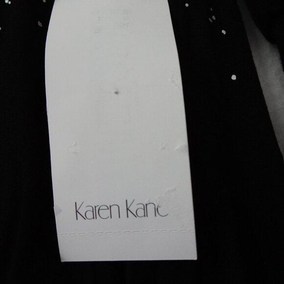 Karen Kane Twist Front Knot Top Women's Plus Size 1X Black Star Print Made USA - Picture 7 of 10